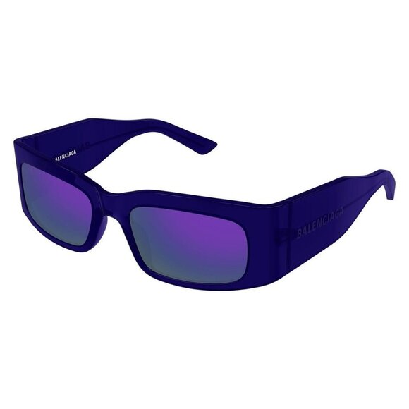 New Authentic  BALENCIAGA Violet Square BB0328S 005 Sunglasses Women - Picture 1 of 4